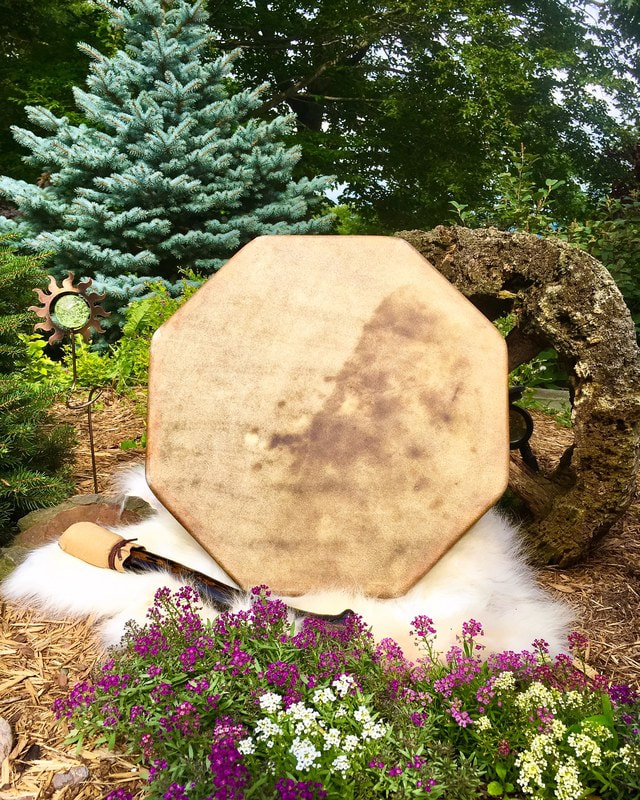 8 Sided Buffalo and Cedar Drum ~ Protection and Healing